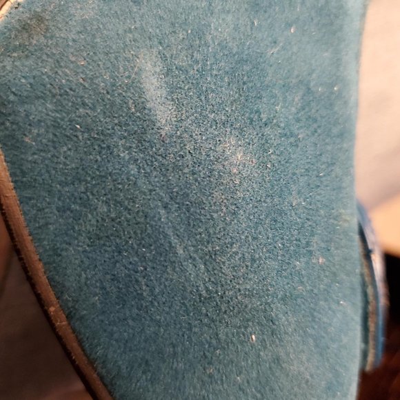 Qupid Teal Green Peep Toe Heels 8 1/2 - Picture 4 of 7